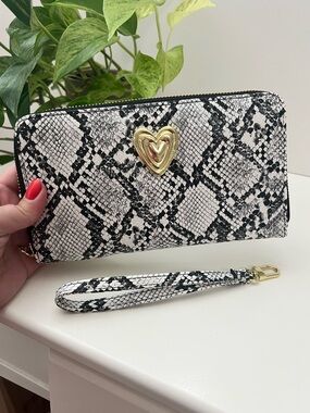 Betsey Johnson Snakeskin Wristlet Wallet, New